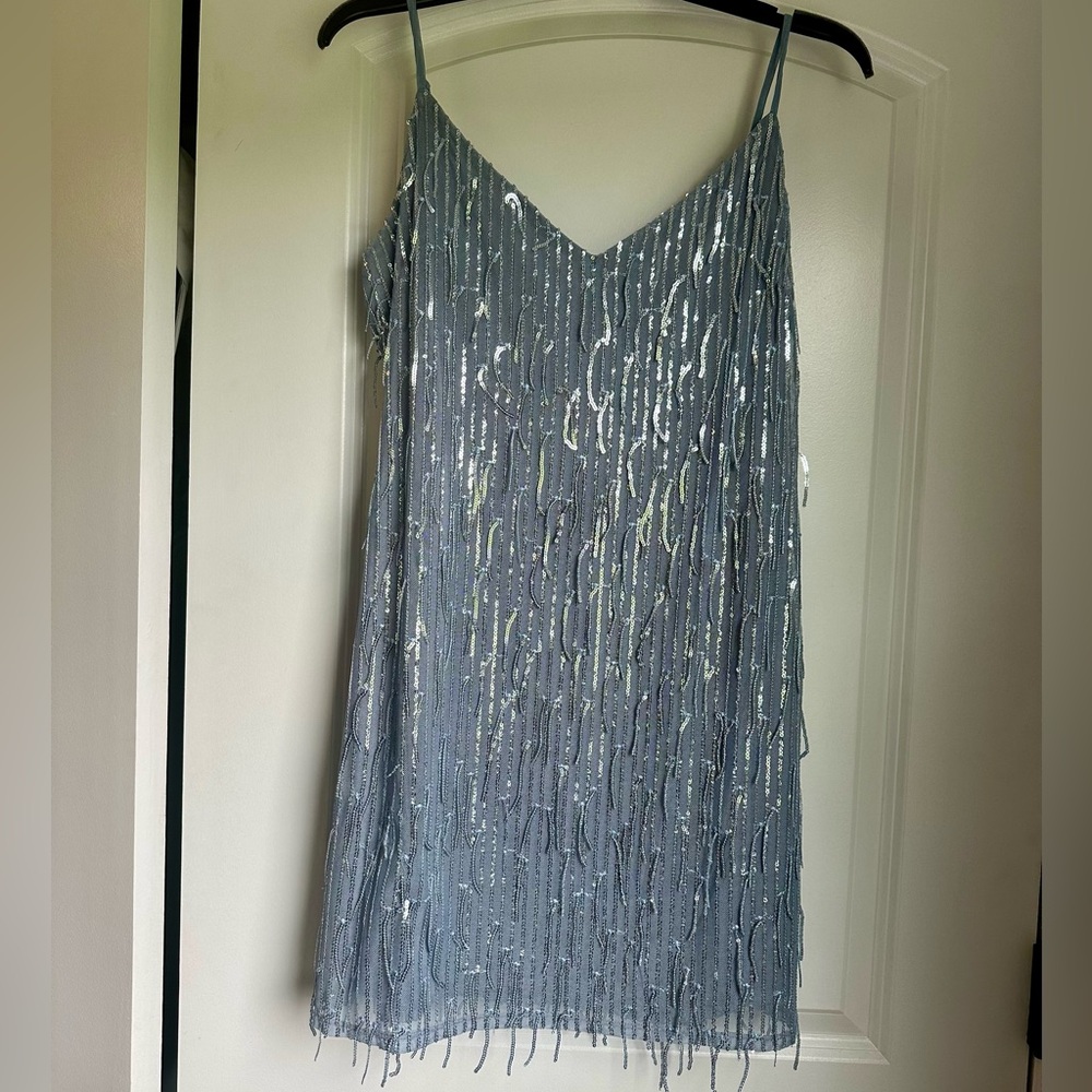 City Studio Light Blue Sequin Dress